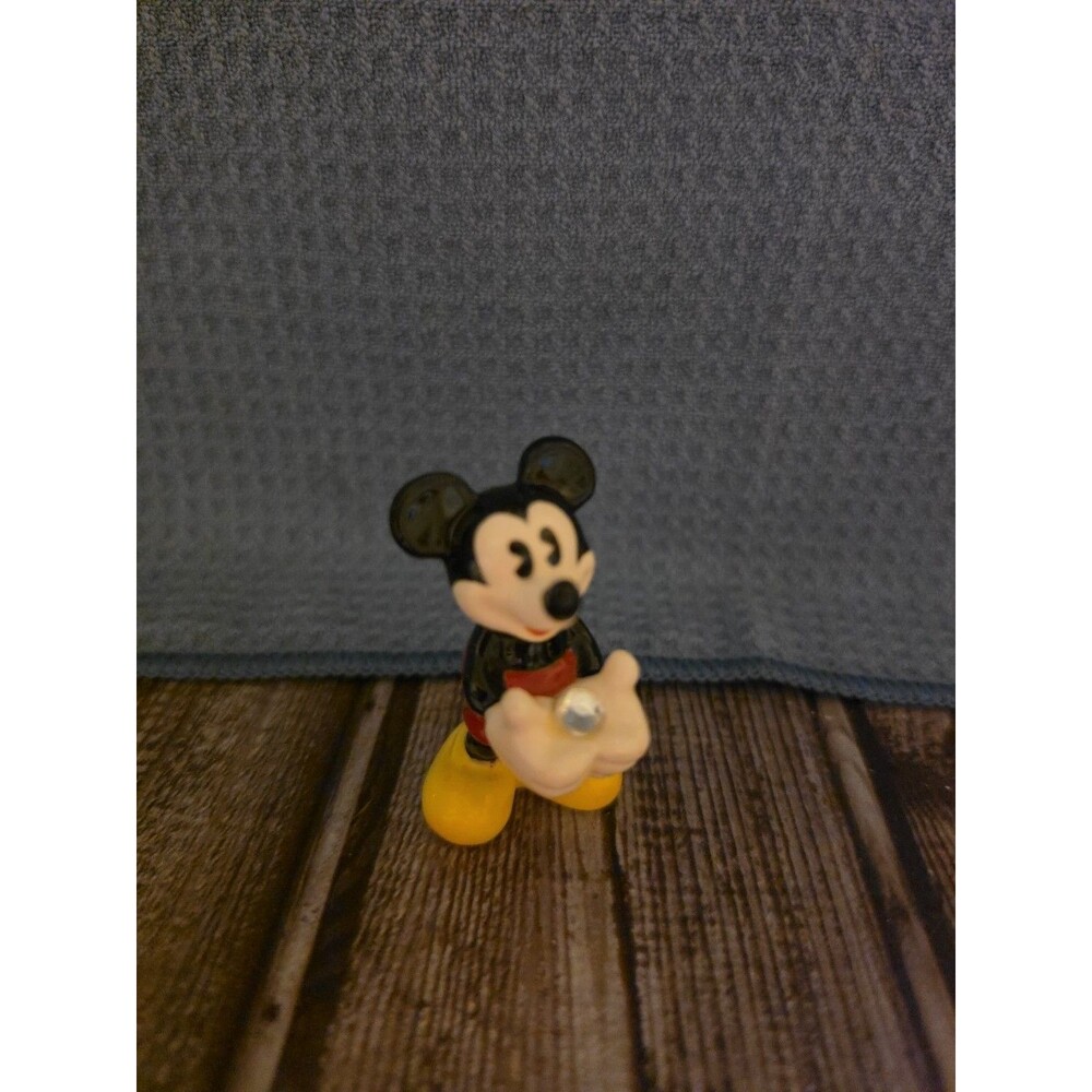 Miniature Vintage Mickey Mouse Figurine Holding Birthstone For April - Picture 2 of 5